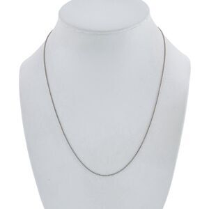 Estate Italy Sterling Silver 925 0.9mm Box Chain Necklace 18"